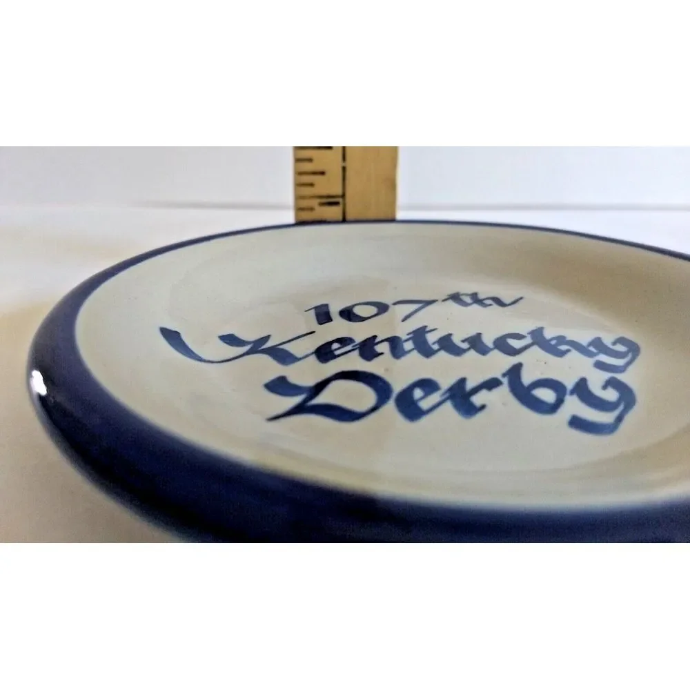 Vtg 107th KENTUCKY DERBY 1981 Louisville Stoneware Co Nut/Candy Trinket Dish USA